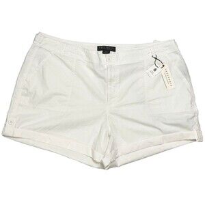 Sanctuary‎ by Anthropologie Women's Shorts White Cuffed Mid-Rise Curvy 18W